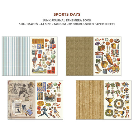 Ciao Bella - Sports Day A4 Junk Journal & Ephemera Book 32/Pkg