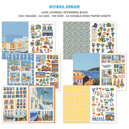 Ciao Bella - Riviera Dream A4 Junk Journal & Ephemera Book 32/Pkg