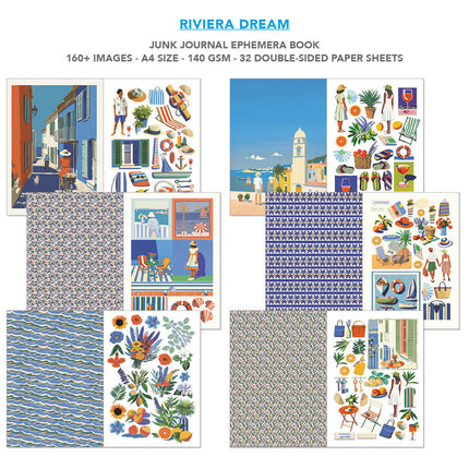 Ciao Bella - Riviera Dream A4 Junk Journal & Ephemera Book 32/Pkg