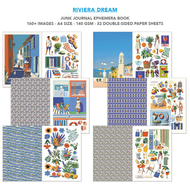 Ciao Bella - Riviera Dream A4 Junk Journal & Ephemera Book 32/Pkg
