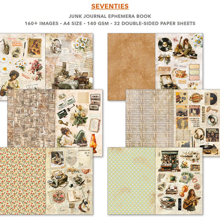 Ciao Bella - Seventies A4 Junk Journal & Ephemera Book 32/Pkg