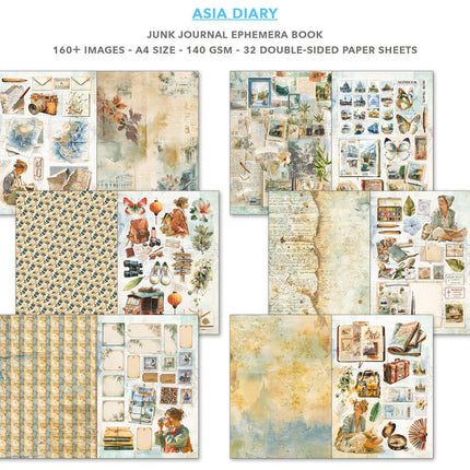 Ciao Bella - Asia Diary A4 Junk Journal & Ephemera Book 32/Pkg