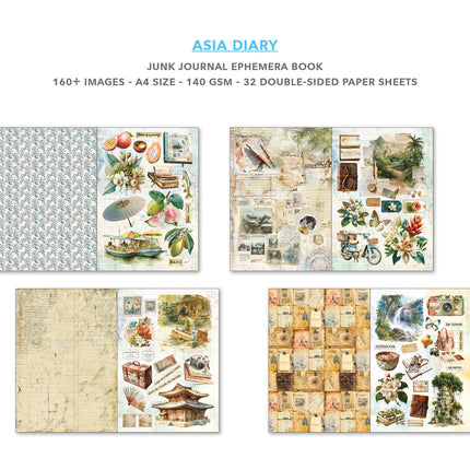 Ciao Bella - Asia Diary A4 Junk Journal & Ephemera Book 32/Pkg