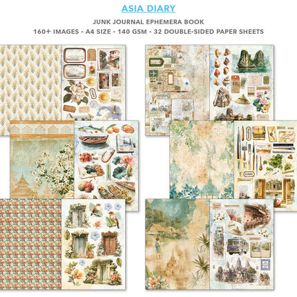 Ciao Bella - Asia Diary A4 Junk Journal & Ephemera Book 32/Pkg