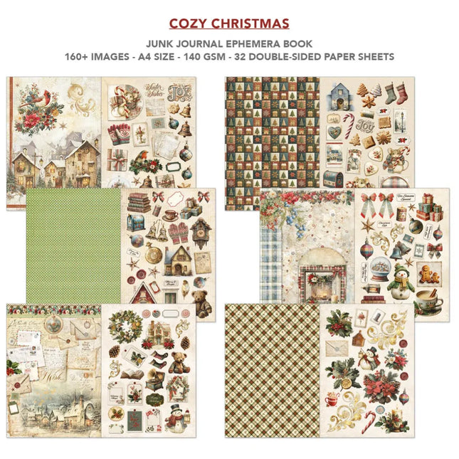 Ciao Bella - Cozy Christmas A4 Junk Journal Ephemera Book 32/Pkg