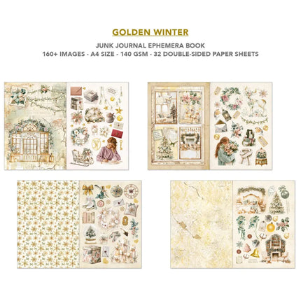 Ciao Bella - Golden Winter A4 Junk Journal Ephemera Book 32/Pkg