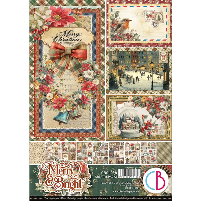Ciao Bella - Merry & Bright - A4 Paper Pad (9pk)