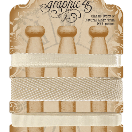 Graphic 45 - Staples - Classic Ivory & Natural Linen Trim