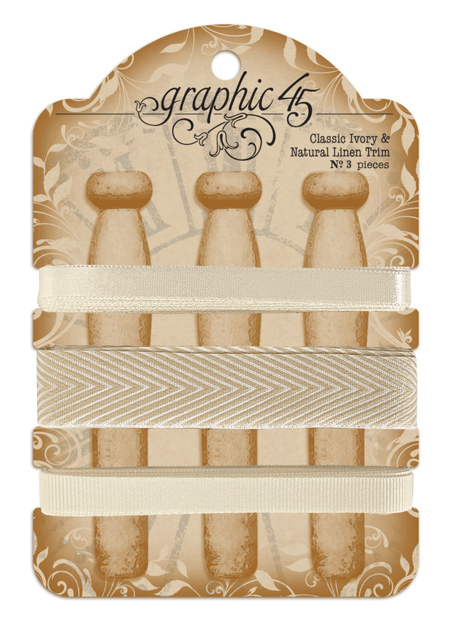 Graphic 45 - Staples - Classic Ivory & Natural Linen Trim