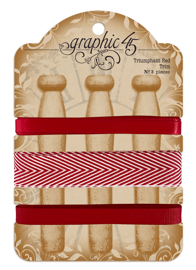 Graphic 45 - Staples - Triumphant Red Trim