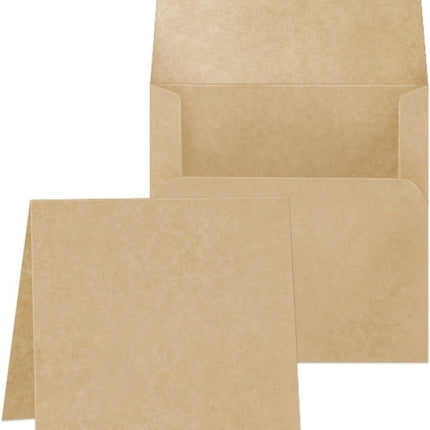 Graphic 45 - Staples - Square Cards 5 1/4″ x 5 1/4″ with Envelopes - Kraft