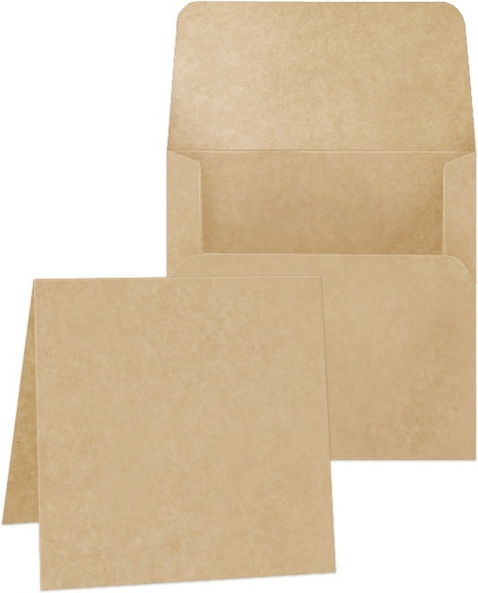 Graphic 45 - Staples - Square Cards 5 1/4″ x 5 1/4″ with Envelopes - Kraft