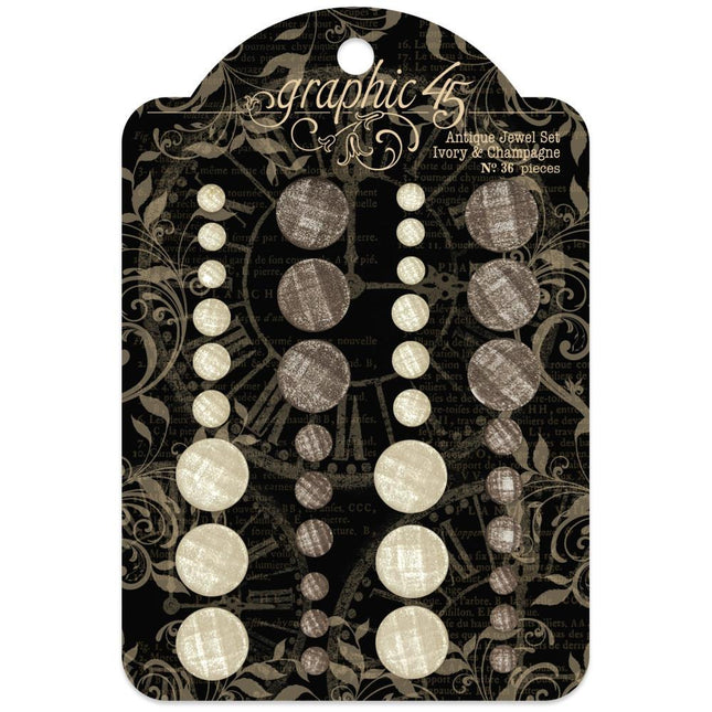 Graphic 45 - Staples - Antique Jewel Set – Ivory & Champagne