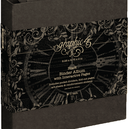 Graphic 45 - Staples - Binder Album With Interactive Pages - Black
