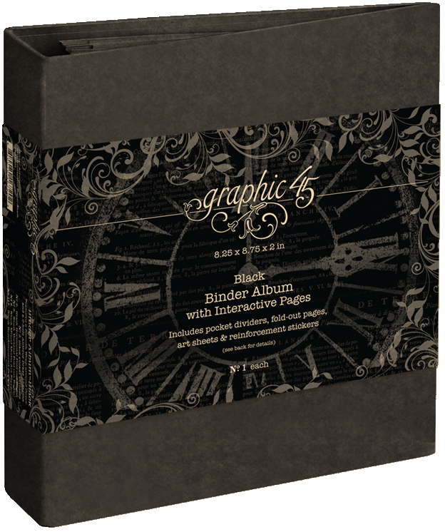Graphic 45 - Staples - Binder Album With Interactive Pages - Black
