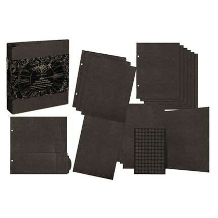 Graphic 45 - Staples - Binder Album With Interactive Pages - Black