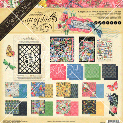 Graphic 45 - Flutter — Keepsake Kit with Exclusive Metal Die-Set