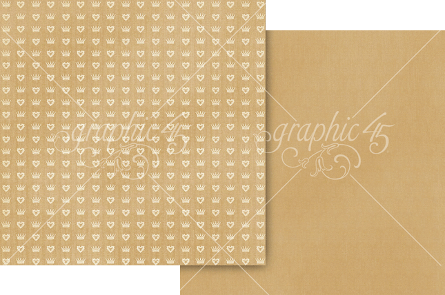 Graphic 45 - Always & Forever - Glorious Gold Pattern & Solid Sheet