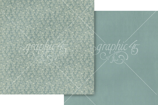 Graphic 45 - Always & Forever - Regency Blue Pattern & Solid Sheet