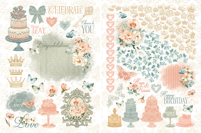Graphic 45 - Always & Forever - Rub-On Transfers