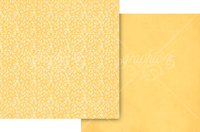 Graphic 45 - Scenic Route - Lemon Yellow Patterm & Solid Sheet