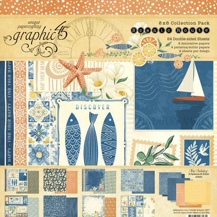 Graphic 45 - Scenic Route - 8x8 Collection Pack