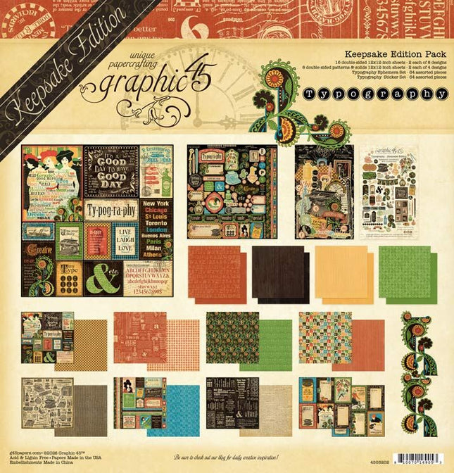 Graphic 45 - Typography — 12x12 Keepsake Edition