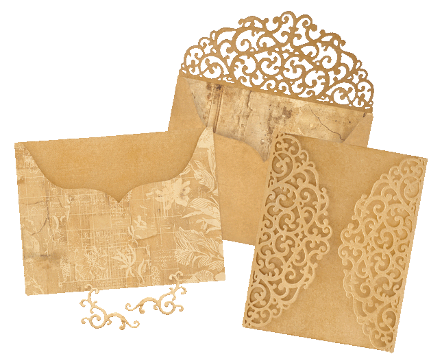 Graphic 45 - Staples - Ornate Gatefold, Envelope & Pocket Die Set