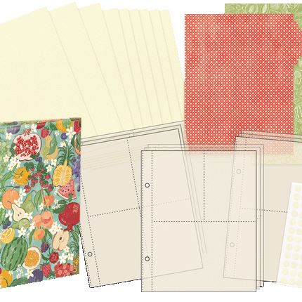 Graphic 45 - Staples - Fruit & Floral Binder Album with Pocket Pages