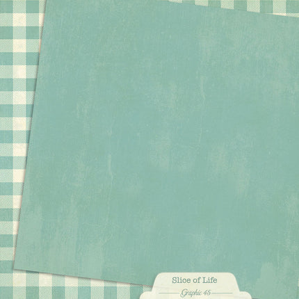 Graphic 45 - Slice of Life - Capri Blue Pattern & Solid Sheet