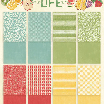 Graphic 45 - Slice of Life - 8.5x11 Patterns & Solids Pack