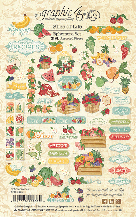Graphic 45 - Slice of Life - Ephemera Assortment
