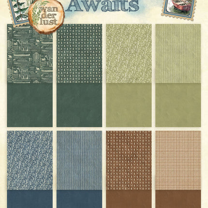 Graphic 45 - Adventure Awaits - 8.5x11 Patterns & Solids Pack