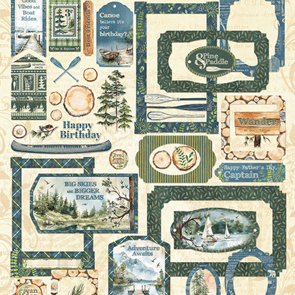 Graphic 45 - Adventure Awaits - Chipboard Tags & Frames