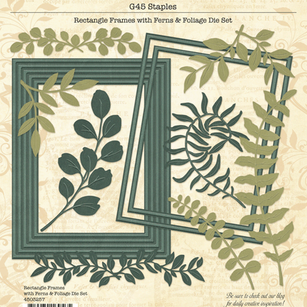 Graphic 45 - Staples - Rectangle Frames with Ferns & Foliage Die Set