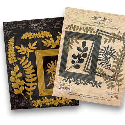 Graphic 45 - Staples - Rectangle Frames with Ferns & Foliage Die Set