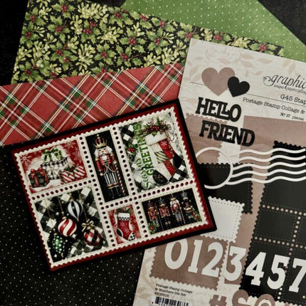 Graphic 45 - Postage Stamp Collage & Numbers Die Set