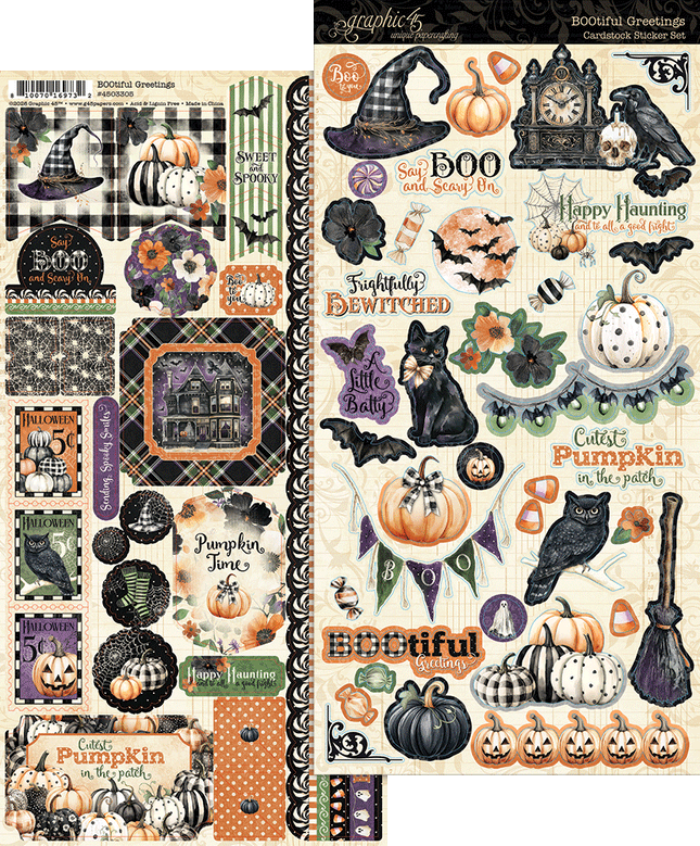Graphic 45 - Bootiful Greetings - Sticker Set