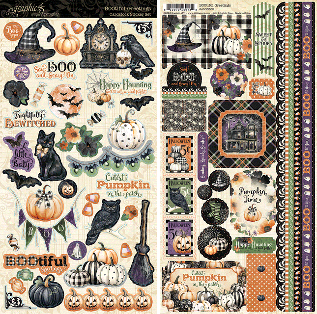 Graphic 45 - Bootiful Greetings - Sticker Set