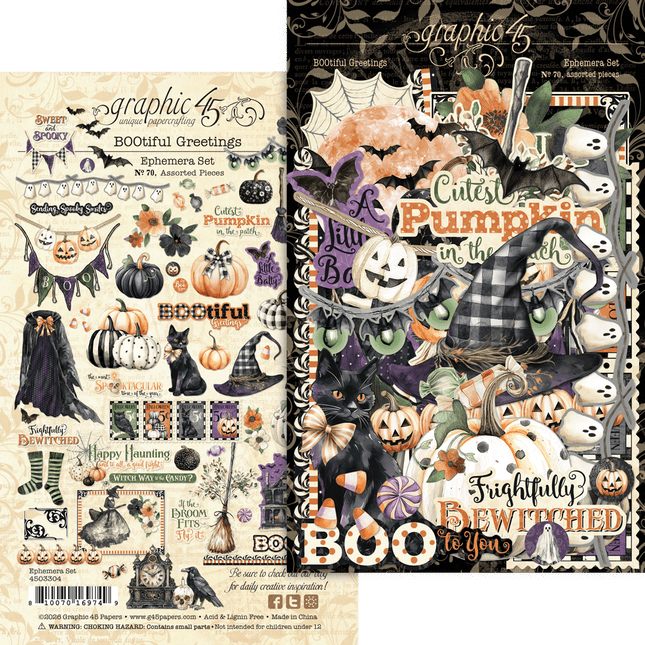 Graphic 45 - Bootiful Greetings - Ephemera Assortment