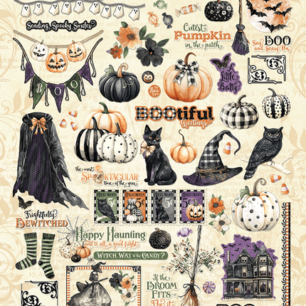 Graphic 45 - Bootiful Greetings - Ephemera Assortment