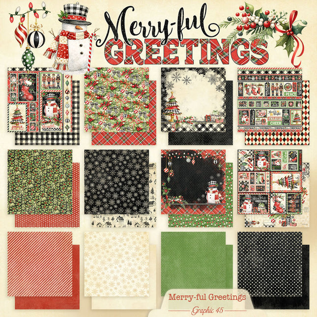 Graphic 45 - Merry-ful Greetings - 8x8 Collection Pack