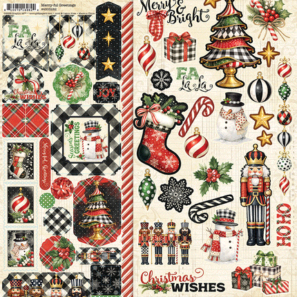 Graphic 45 - Merry-ful Greetings - Sticker Set