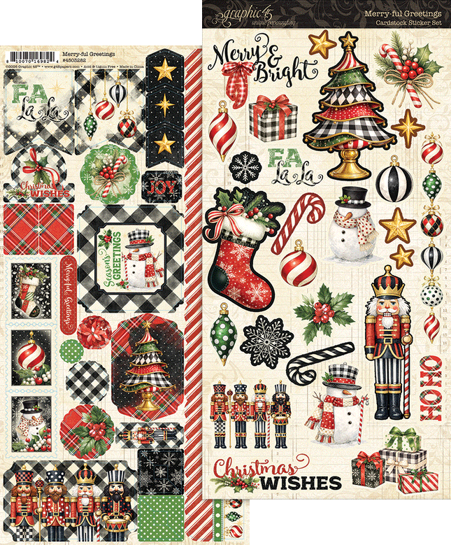 Graphic 45 - Merry-ful Greetings - Sticker Set