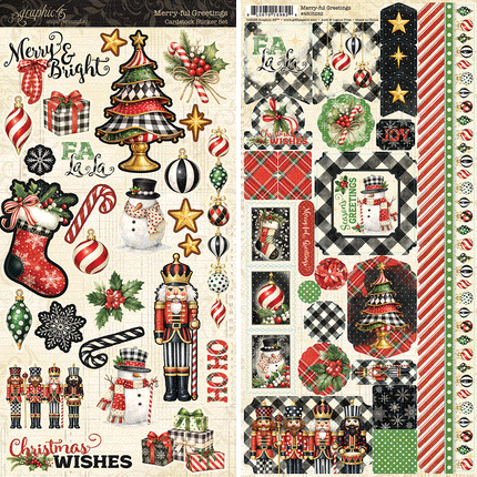 Graphic 45 - Merry-ful Greetings - Sticker Set