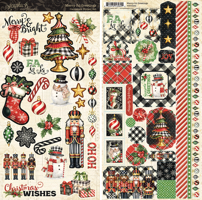 Graphic 45 - Merry-ful Greetings - Sticker Set