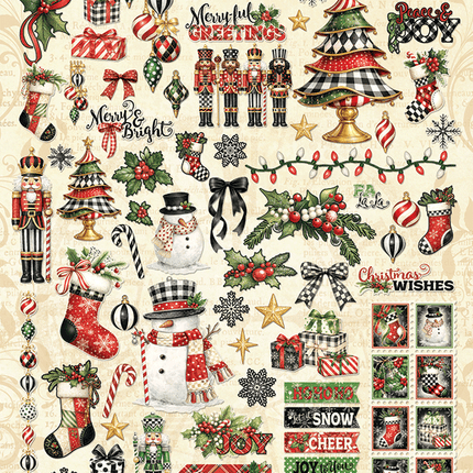 Graphic 45 - Merry-ful Greetings - Ephemera Assortment