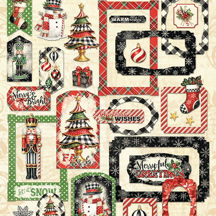 Graphic 45 - Merry-ful Greetings - Chipboard Tags & Frames