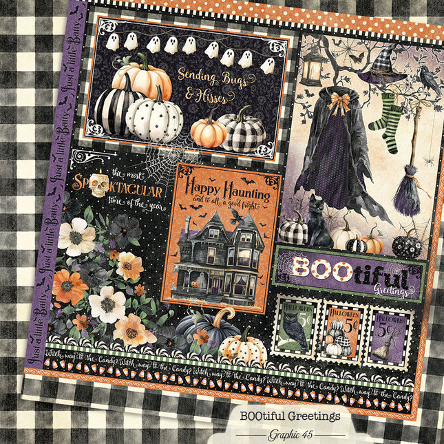 Graphic 45 - Bootiful Greetings - Signature Cut-apart