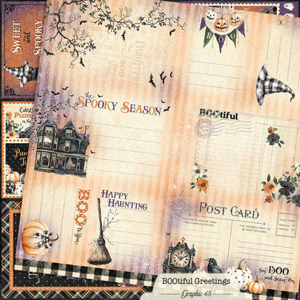 Graphic 45 - Bootiful Greetings - Journaling Cut-apart
